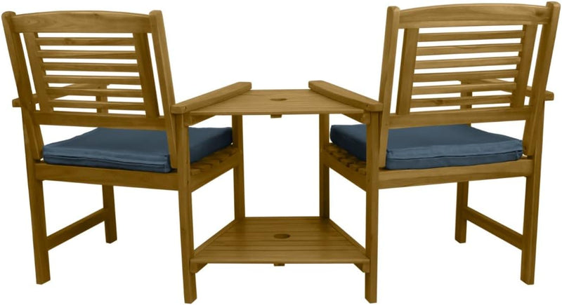 Wooden Companion Love Seat Garden Chairs 2 Tier