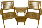 Wooden Companion Love Seat Garden Chairs 2 Tier