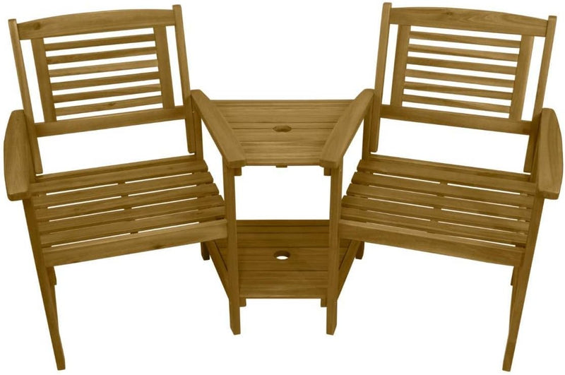 Wooden Companion Love Seat Garden Chairs 2 Tier