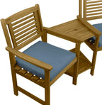 Wooden Companion Love Seat Garden Chairs 2 Tier
