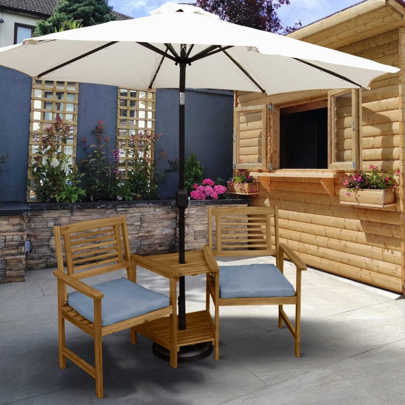 Wooden Companion Love Seat Garden Chairs 2 Tier