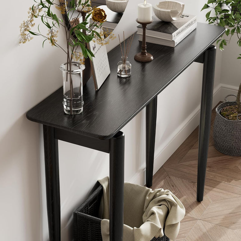 Wooden Console Table Slim for Hallway Sofa Small