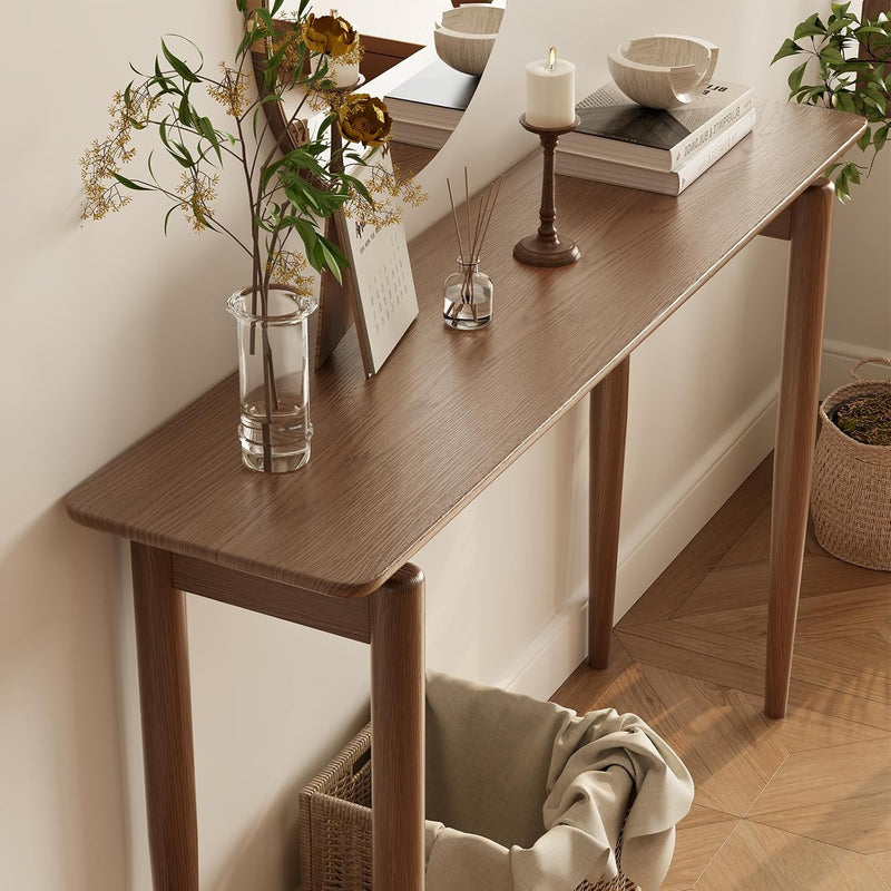 Wooden Console Table Slim for Hallway Sofa Small