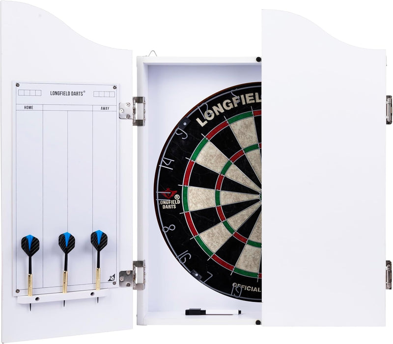 Wooden Dart Cabinet Sisal Dartboard Includes 6 Darts
