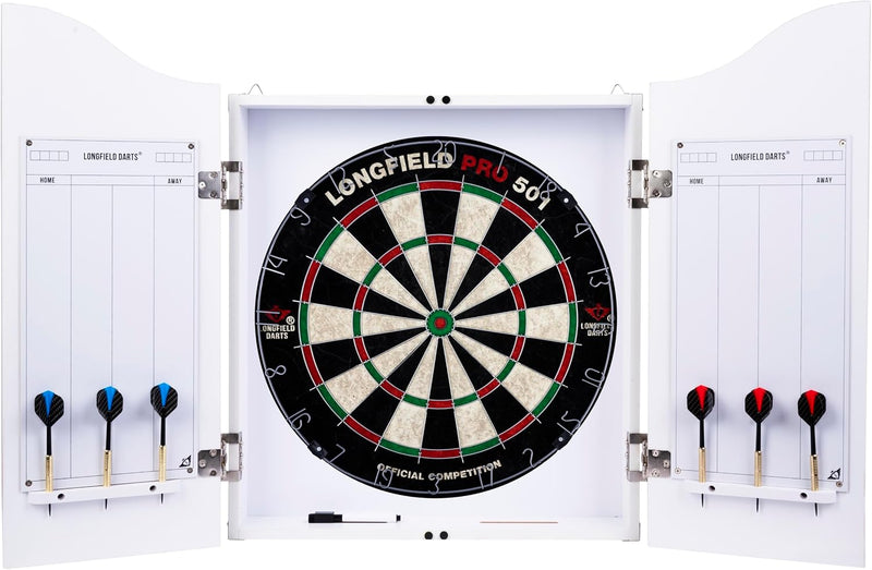 Wooden Dart Cabinet Sisal Dartboard Includes 6 Darts