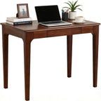 Wooden Desk with Drawers Small Wood Computer
