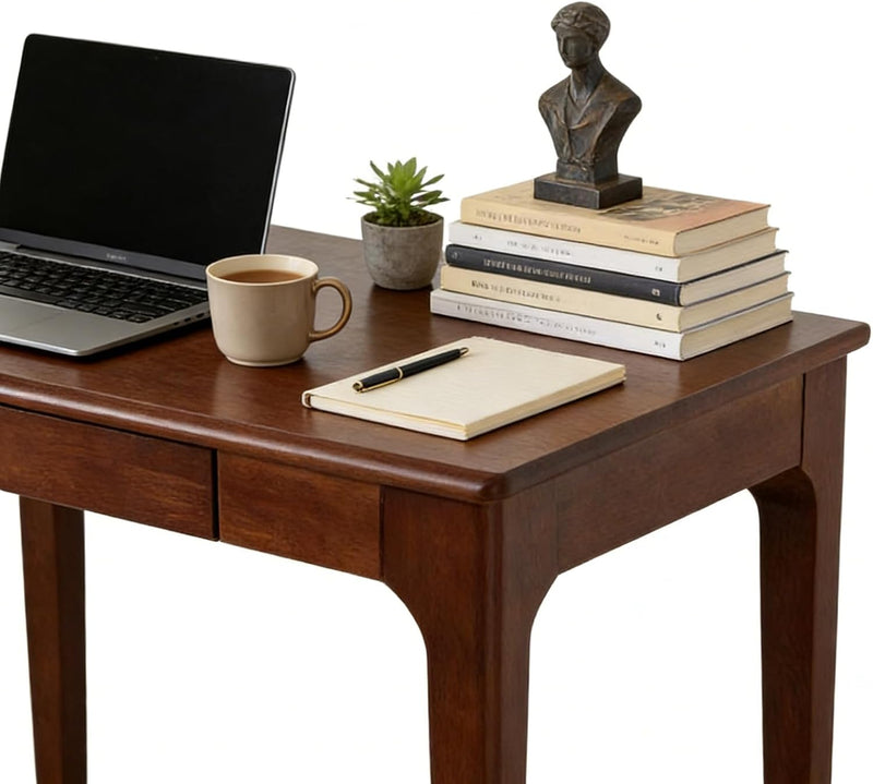 Wooden Desk with Drawers Small Wood Computer