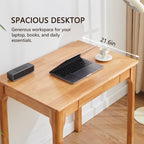 Wooden Desk with Drawers Small Wood Computer