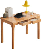 Wooden Desk with Drawers Small Wood Computer