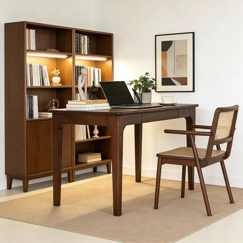 Wooden Desk with Drawers Small Wood Computer
