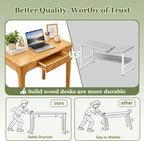 Wooden Desk with Drawers Small Wood Computer Study