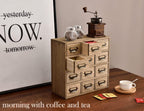 Wooden Desktop Organiser with 12 Drawers Paulownia Wood