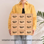 Wooden Desktop Organiser with 12 Drawers Paulownia Wood