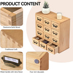 Wooden Desktop Organiser with 12 Drawers Paulownia Wood