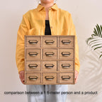 Wooden Desktop Organiser with 12 Drawers Paulownia Wood