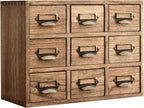 Wooden Desktop Organiser with 12 Drawers Paulownia Wood