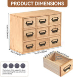 Wooden Desktop Organiser with 12 Drawers Paulownia Wood