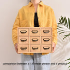 Wooden Desktop Organiser with 12 Drawers Paulownia Wood