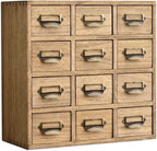 Wooden Desktop Organiser with 12 Drawers Paulownia Wood
