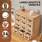 Wooden Desktop Organiser with 12 Drawers Paulownia Wood