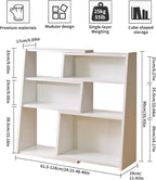 Wooden Expandable Bookcase 3-Tier Ladder Open Storage Bookshelf