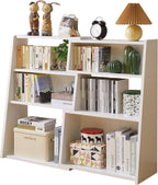 Wooden Expandable Bookcase 3-Tier Ladder Open Storage Bookshelf
