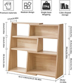 Wooden Expandable Bookcase 3-Tier Ladder Open Storage Bookshelf