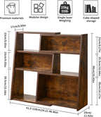 Wooden Expandable Bookcase 3-Tier Ladder Open Storage Bookshelf