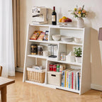 Wooden Expandable Bookcase 3-Tier Ladder Open Storage Bookshelf
