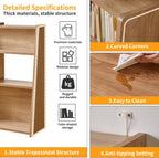 Wooden Expandable Bookcase 3-Tier Ladder Open Storage Bookshelf