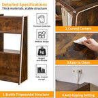 Wooden Expandable Bookcase 3-Tier Ladder Open Storage Bookshelf