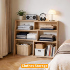 Wooden Expandable Bookcase 3-Tier Ladder Open Storage Bookshelf