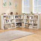 Wooden Expandable Bookcase 3-Tier Ladder Open Storage Bookshelf