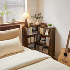 Wooden Expandable Bookcase 3-Tier Ladder Open Storage Bookshelf