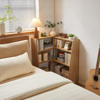 Wooden Expandable Bookcase 3-Tier Ladder Open Storage Bookshelf