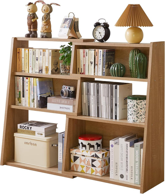 Wooden Extendable Shelf Bookcase 3-Tier Storage Organiser