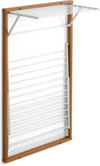 Wooden Extendable Wall Clothes Airer 16m Long Wire