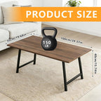 Wooden Folding Coffee Table 39x20x15.7 Inch Rustic Small