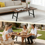 Wooden Folding Coffee Table 39x20x15.7 Inch Rustic Small