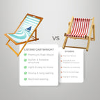 Wooden Folding Deck Chair with Fabric Sling Adjustable