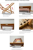 Wooden Folding Deck Chair with Fabric Sling Adjustable