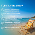 Wooden Folding Deck Chair with Fabric Sling Adjustable