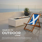Wooden Folding Deck Chair with Fabric Sling Adjustable