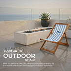 Wooden Folding Deck Chair with Fabric Sling Adjustable