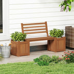 Wooden Garden Planter with Bench Seat 2 Raised