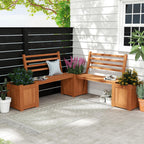 Wooden Garden Planter with Bench Seat 2 Raised