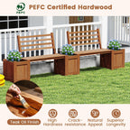 Wooden Garden Planter with Bench Seat 2 Raised