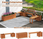 Wooden Garden Planter with Bench Seat 2 Raised