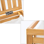 Wooden Laundry Hamper Linen Basket 100L Natural Bamboo