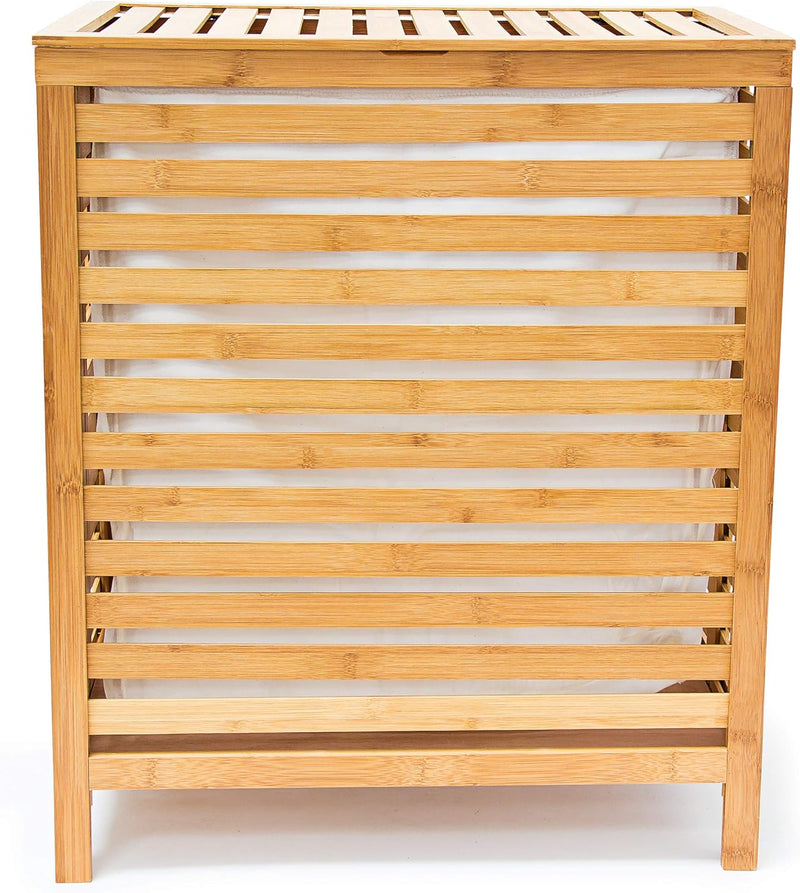 Wooden Laundry Hamper Linen Basket 100L Natural Bamboo